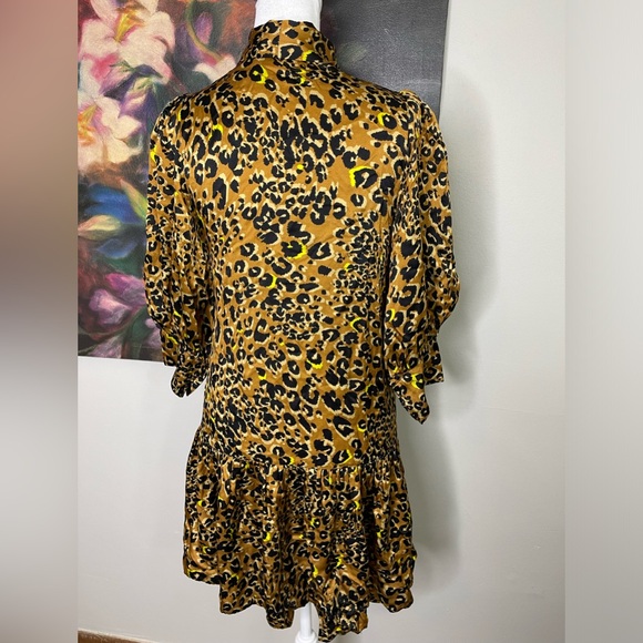 Hunter Bell womens leopard print tunic dress 100% silk size Xs luxury designer - Picture 6 of 12